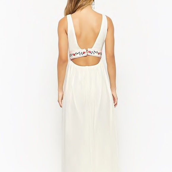 Forever21 Plunging Embroidered Floral Gown - Picture 3 of 5